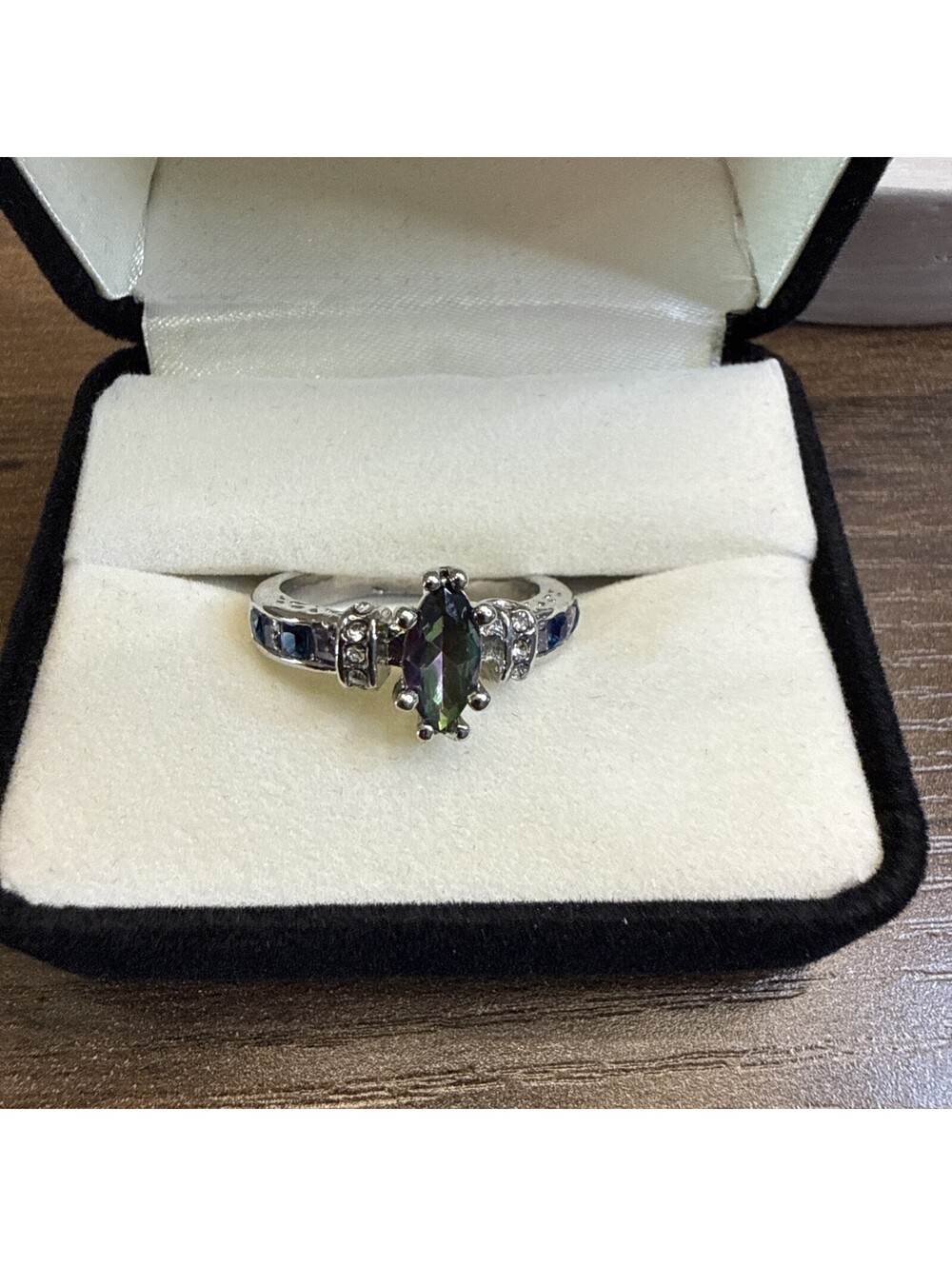 Multicolor Silver Tone Stainless Steel Ring Size 9